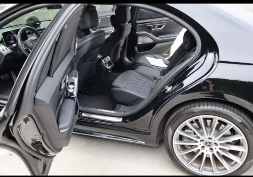 Interior of Luxury Black Car