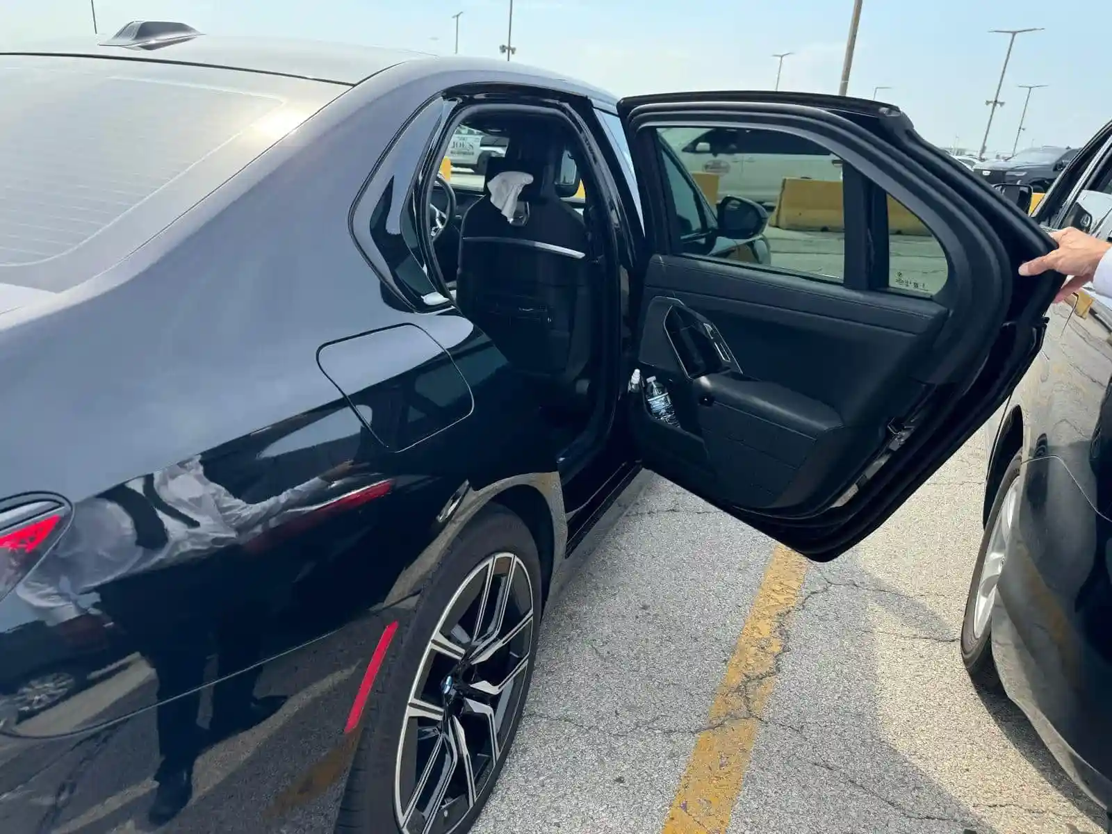 Black BMW Car With Side door open