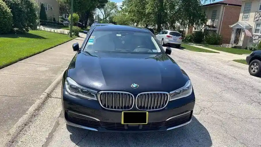 BMW 7 series car on road