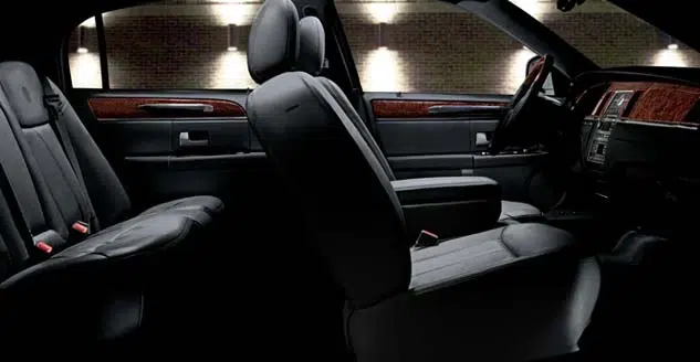 clean interior of sedan town car