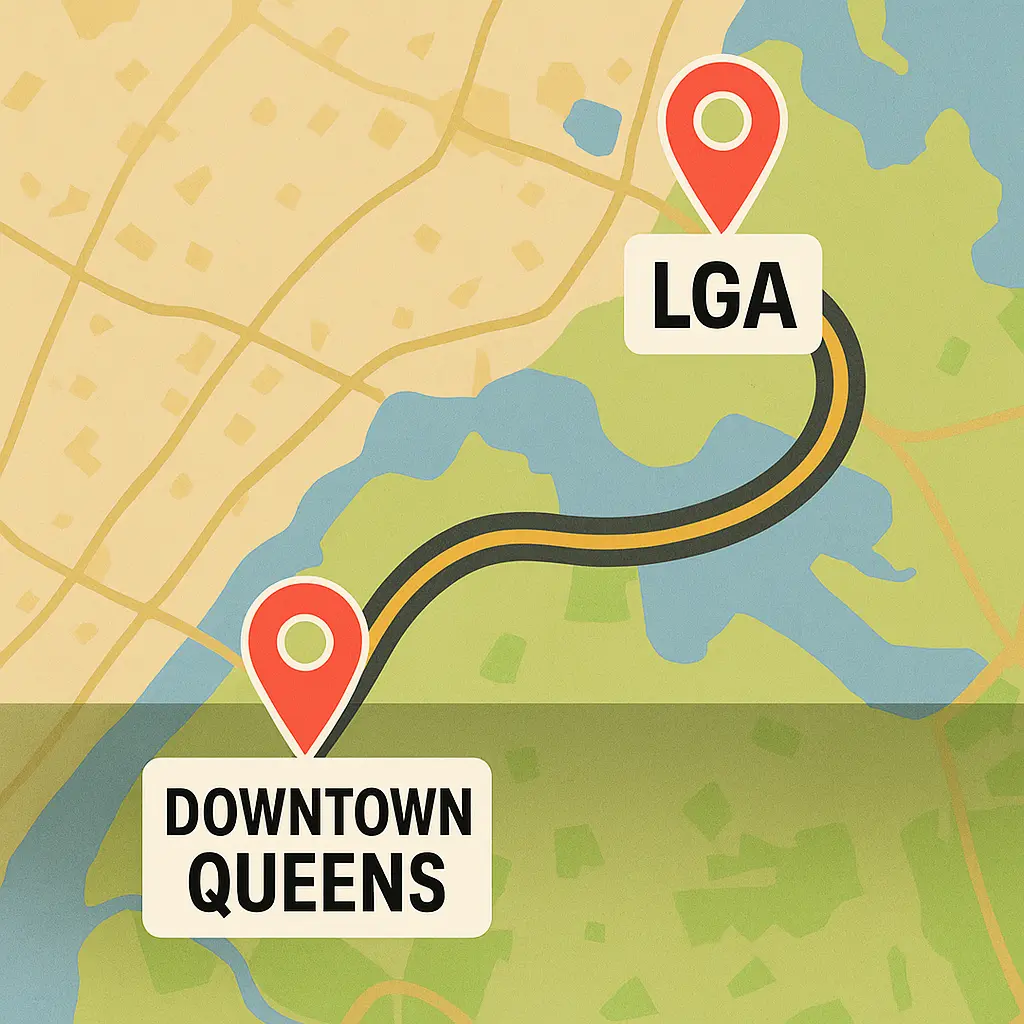 LGA Airport to Downtown Queens