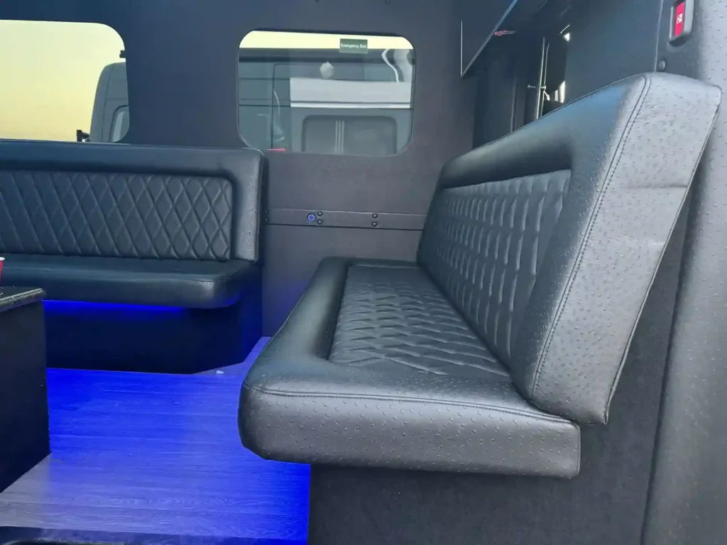 comfortable interior of sprinter van