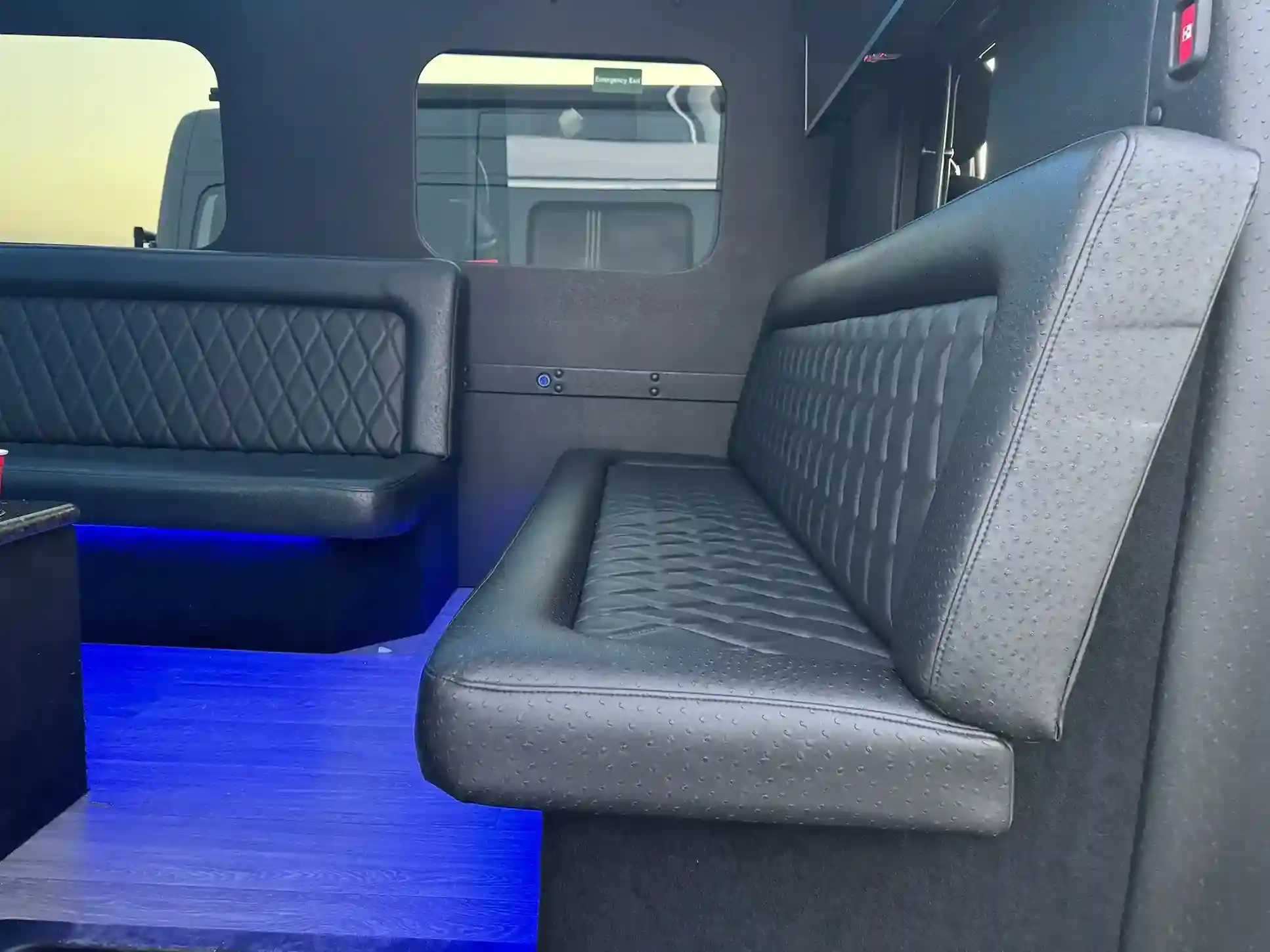 comfortable interior of sprinter van