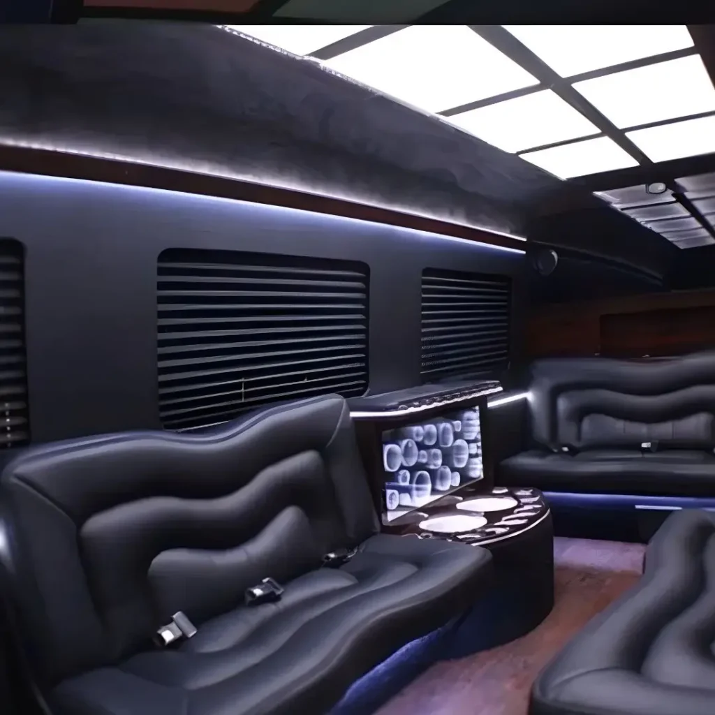 Comfortable party bus interior