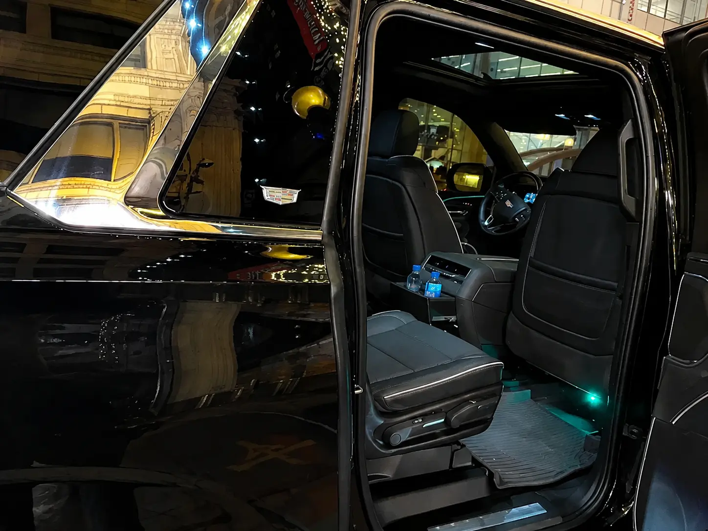 Black Cadillac Escalade ready for pickup
