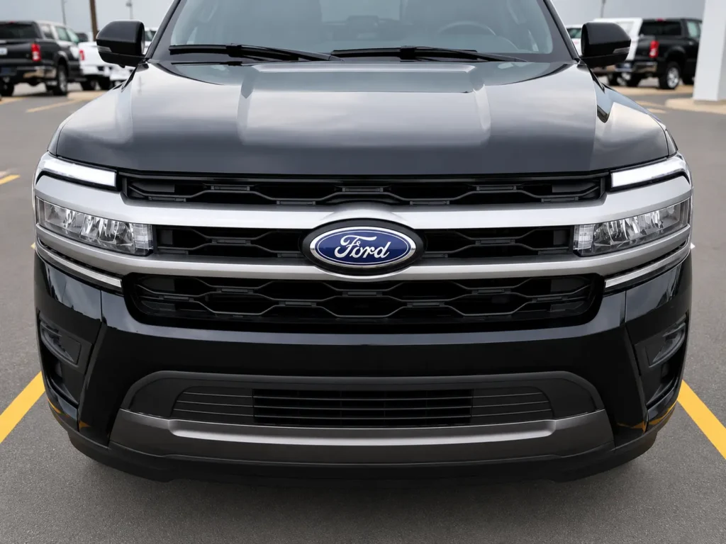 Front View of a Black Ford SUV