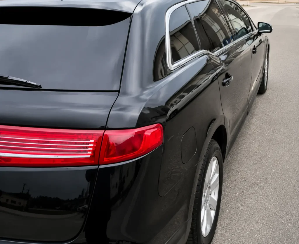 Glossy Black Limo Rear Quarter