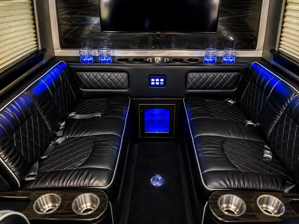 Luxury limo party interior